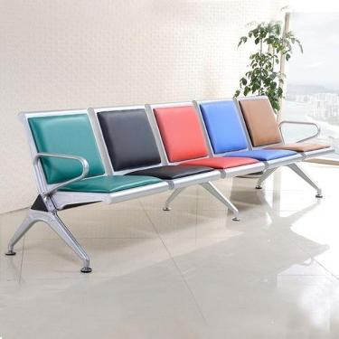 5 Seater MS Waiting Chair with Multi Colour Cushion