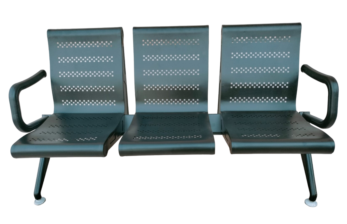 3 Seater Indian MS Waiting Chair Black
