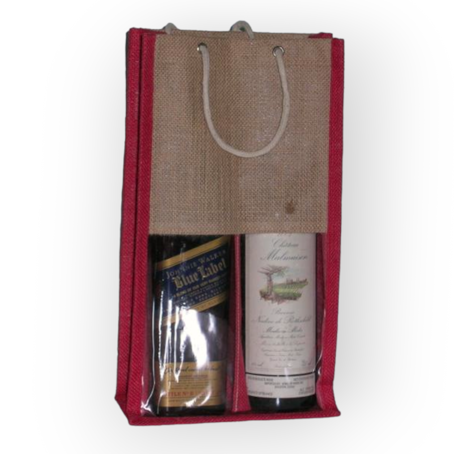 Jute Wine Bags for 2 Bottles