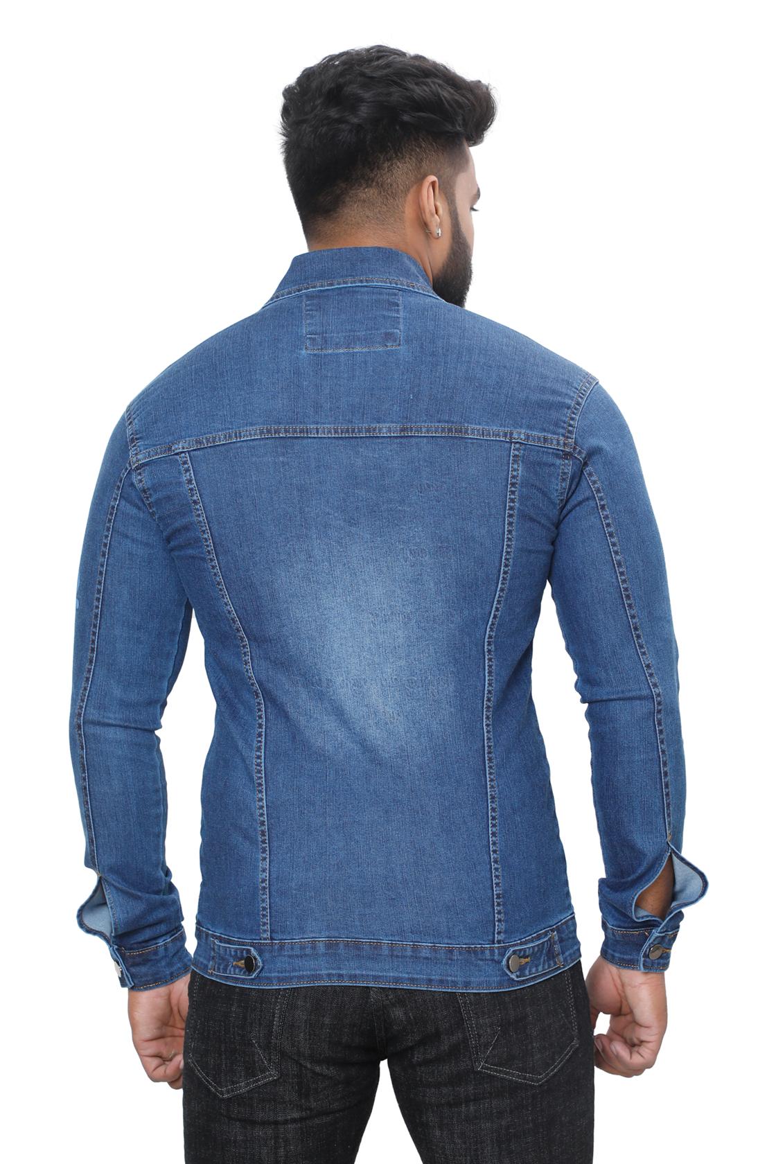 Casual Dark Blue Jackets- back view