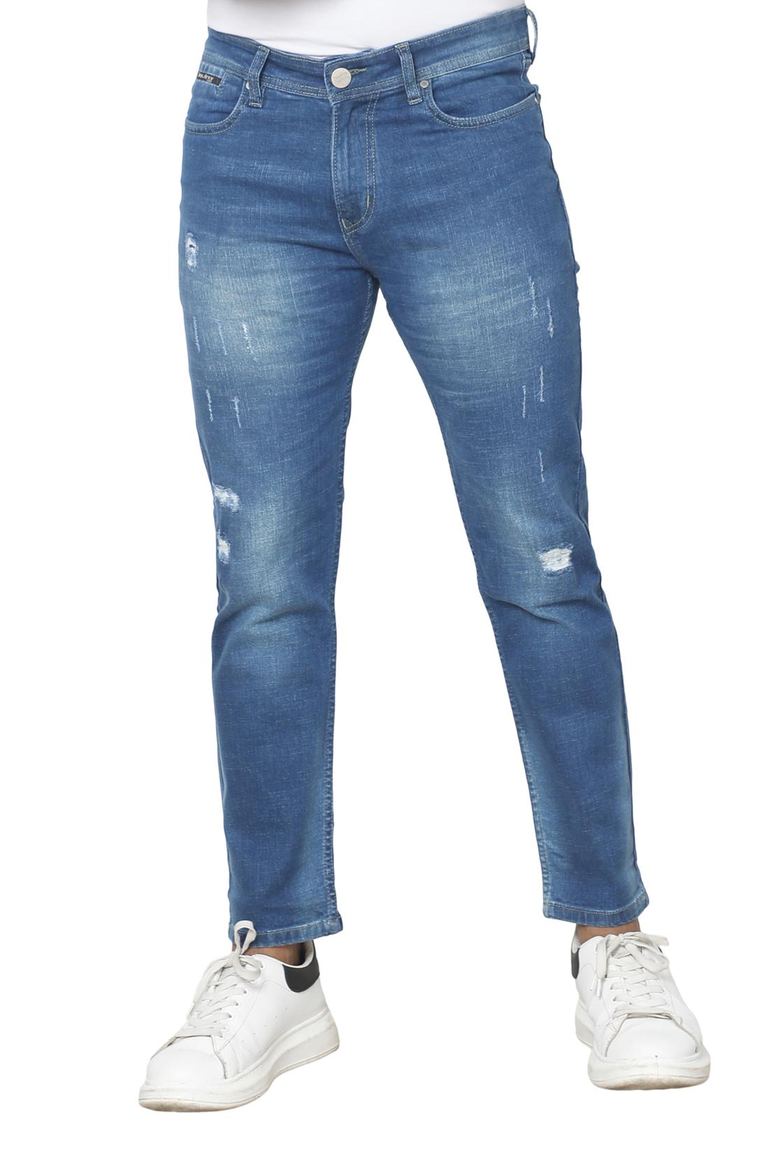 Slim Fit Blue Shaded Jeans-front side