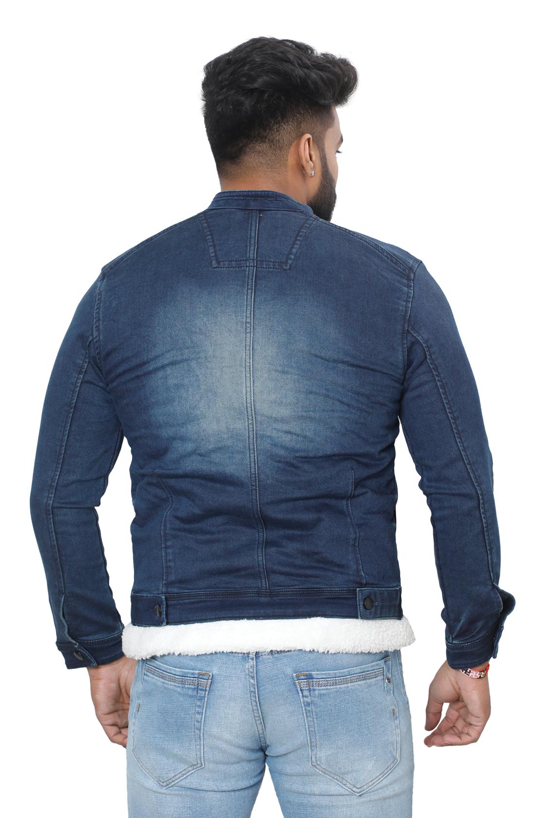 Full Sleeve Blue Casual Jackets-back view