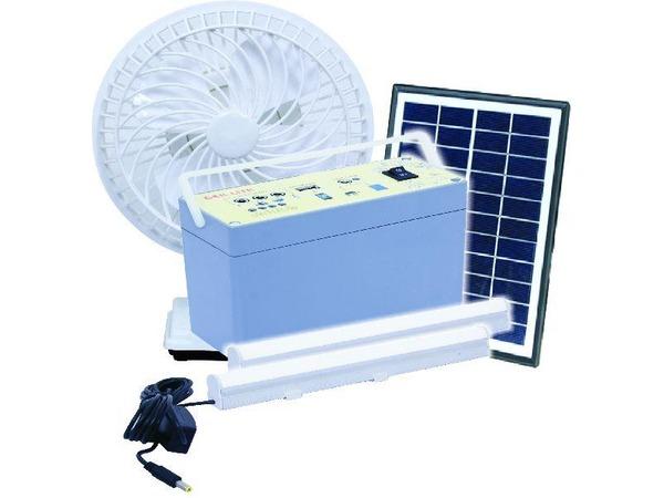 Solar Home Lighting System with 3 Lights & Fan