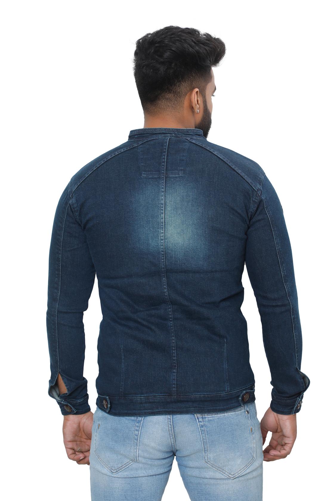 Dusty Denim Solid Jackets-back view