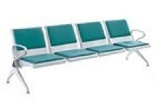 4 Seater MS Waiting Chair with Green Cushion