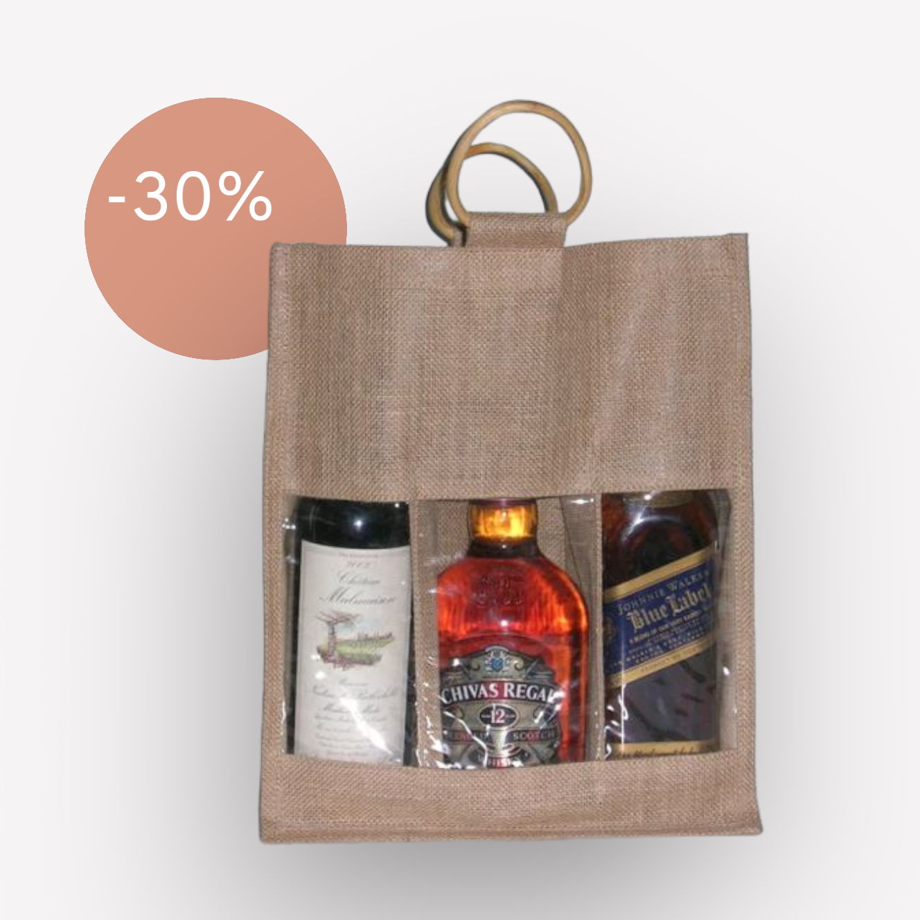 Jute Wine Bags for 3 Bottles