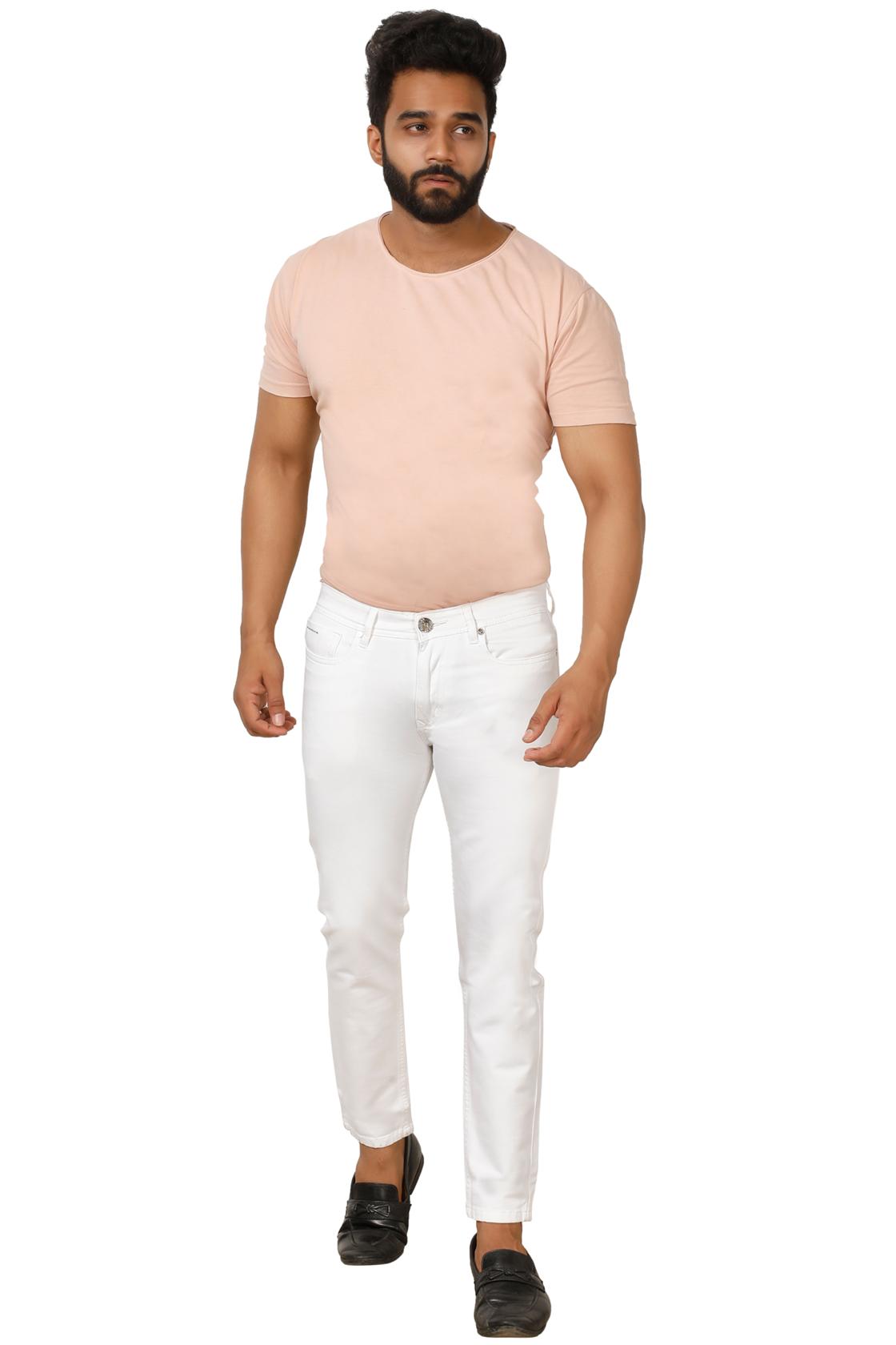 Slim Fit White Jeans