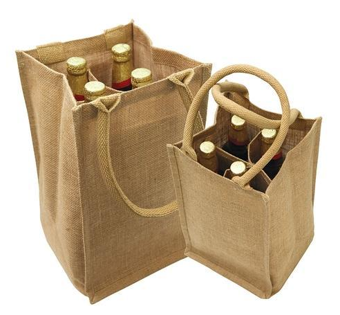 Hessian Christmas Bottle Bags