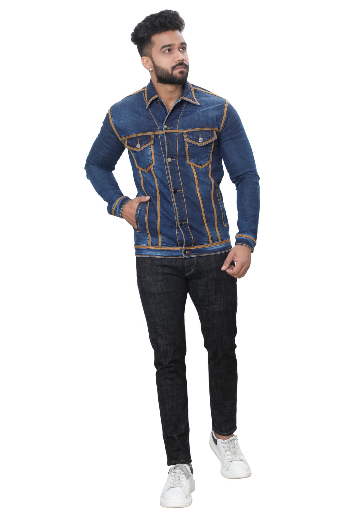 Full Sleeve Dark Blue Casual Jackets
