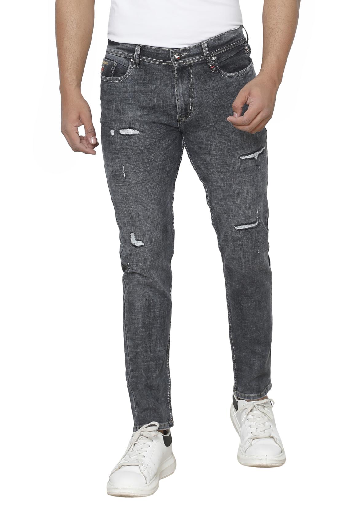 Slim Fit Light Charcoal Jeans- front view