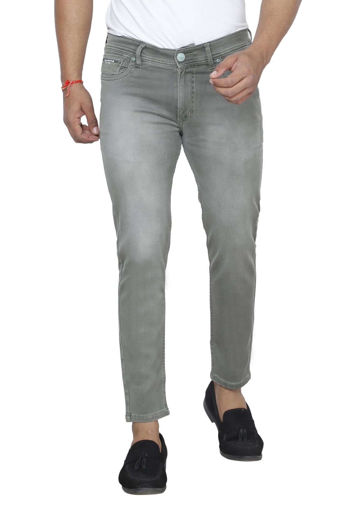 Slim Fit Light Green Jeans- front view
