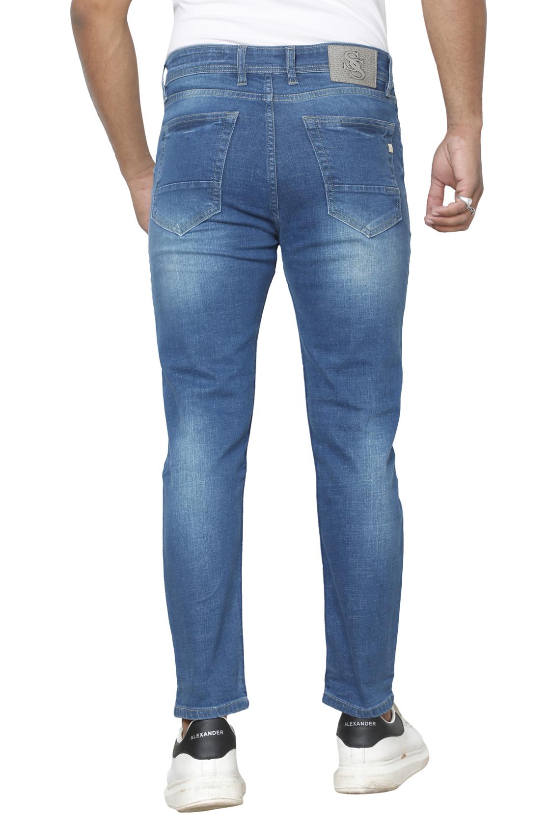 Slim Fit Blue Shaded Jeans-back side