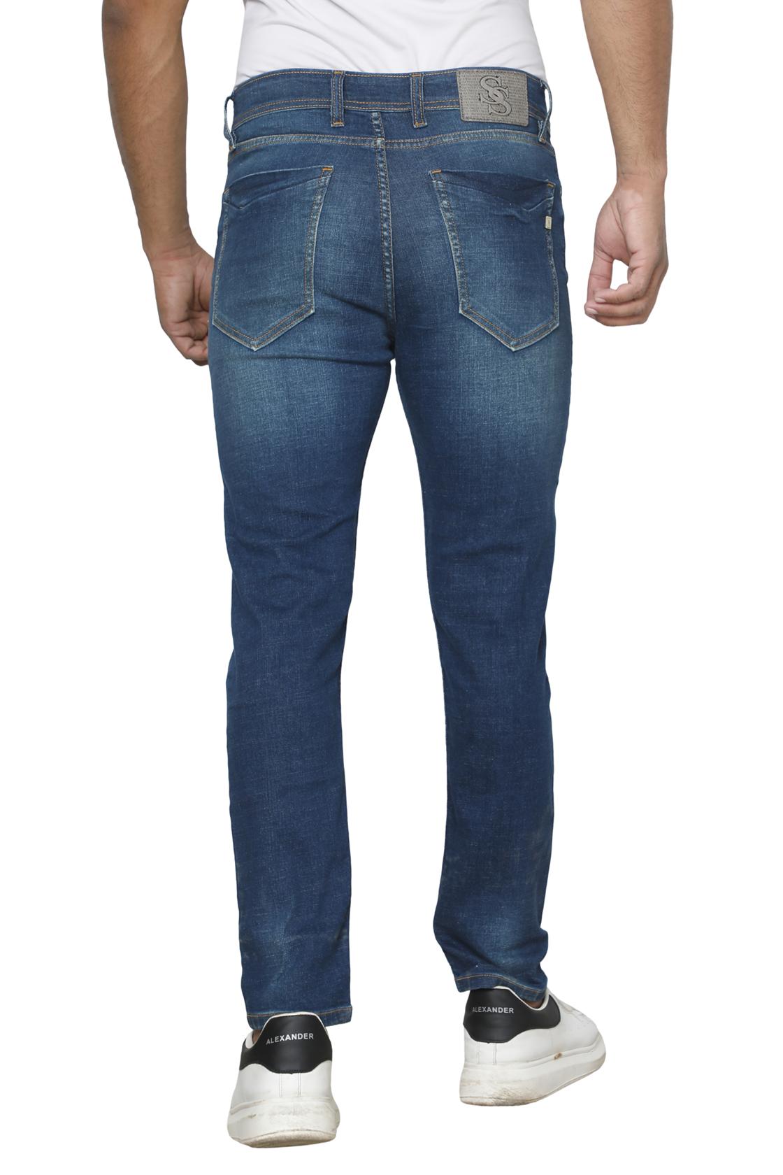 Slim Fit Dark Blue Jeans-back side