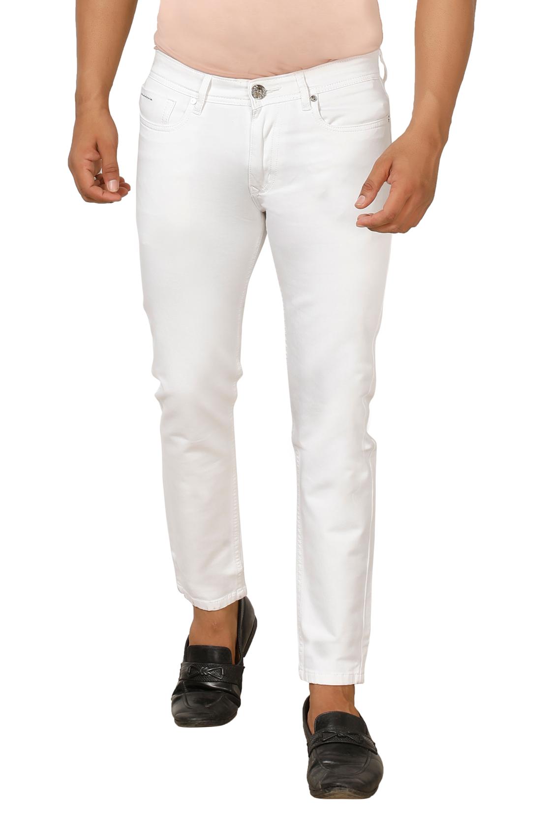 Slim Fit White Jeans - front view