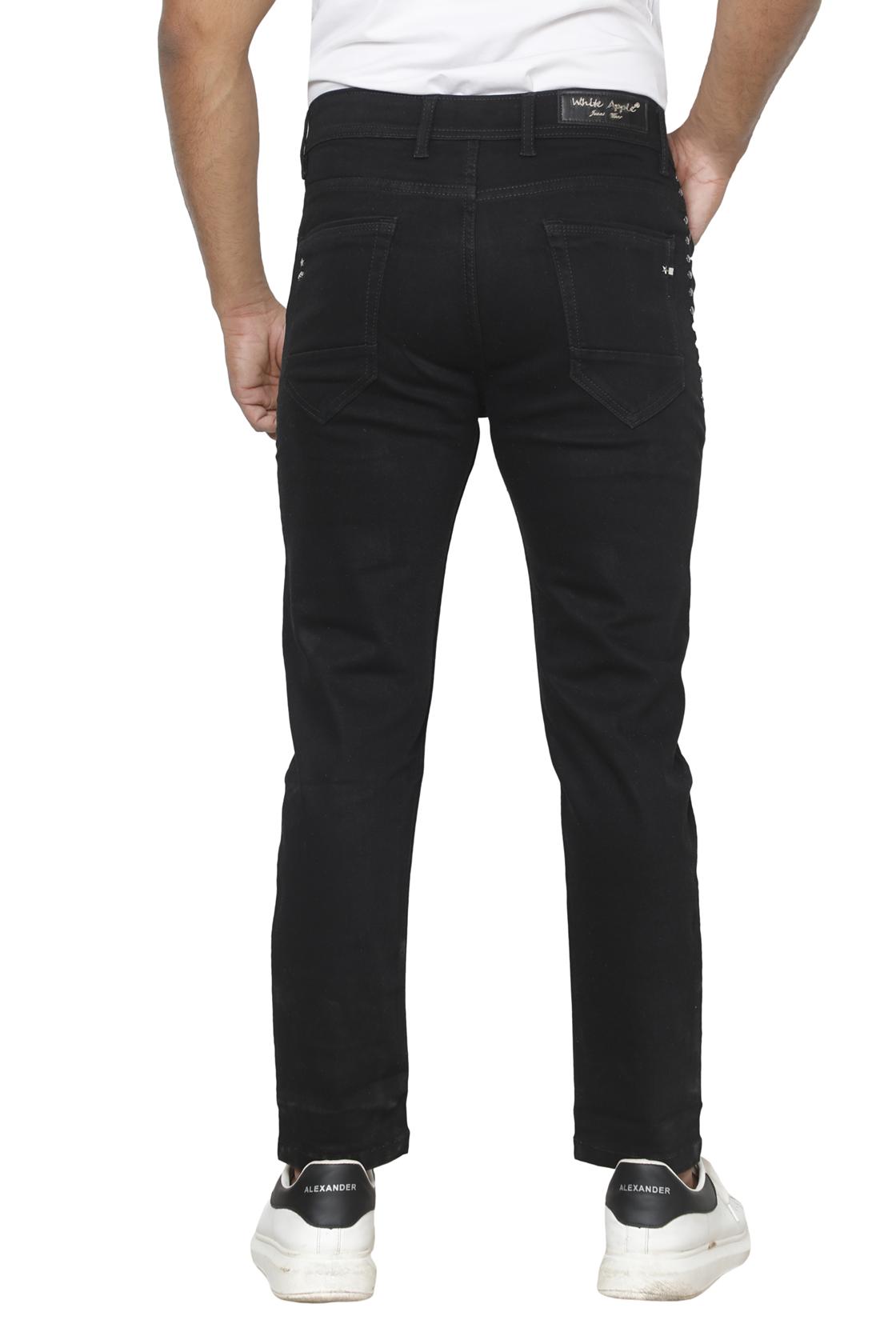 Jet Black ripped Jeans- back side