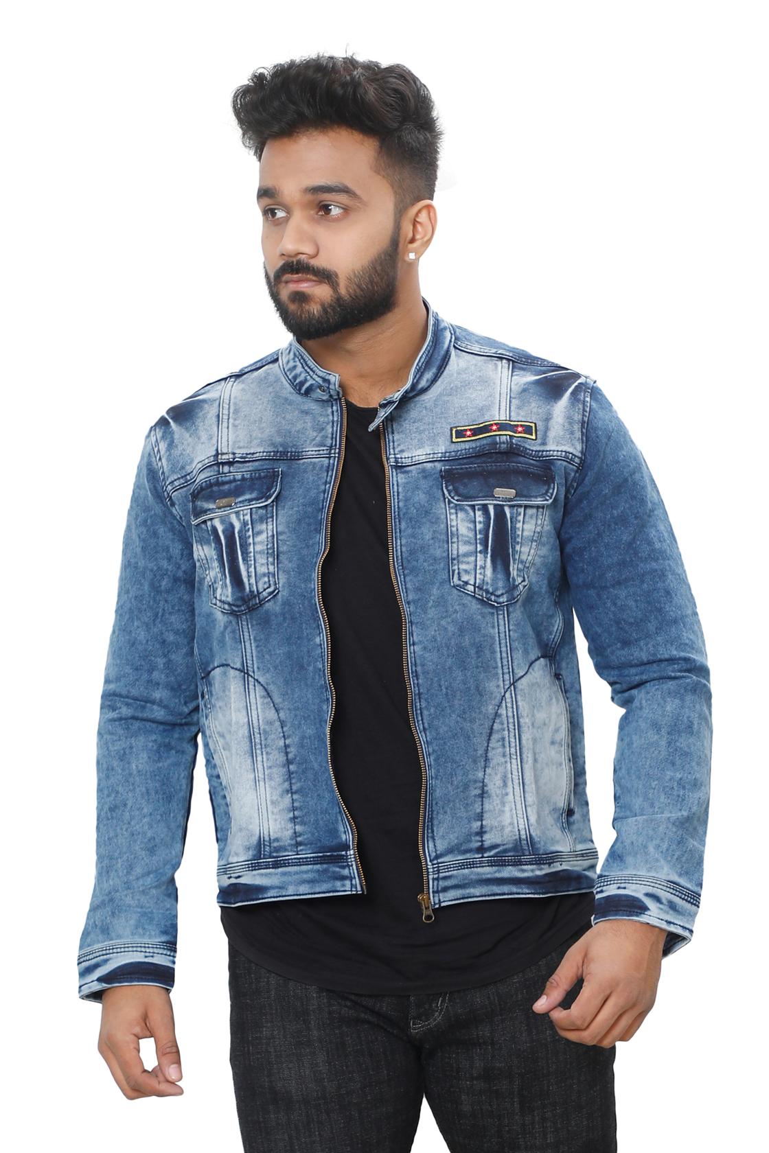 Slim Fit Light Blue Jackets-back view