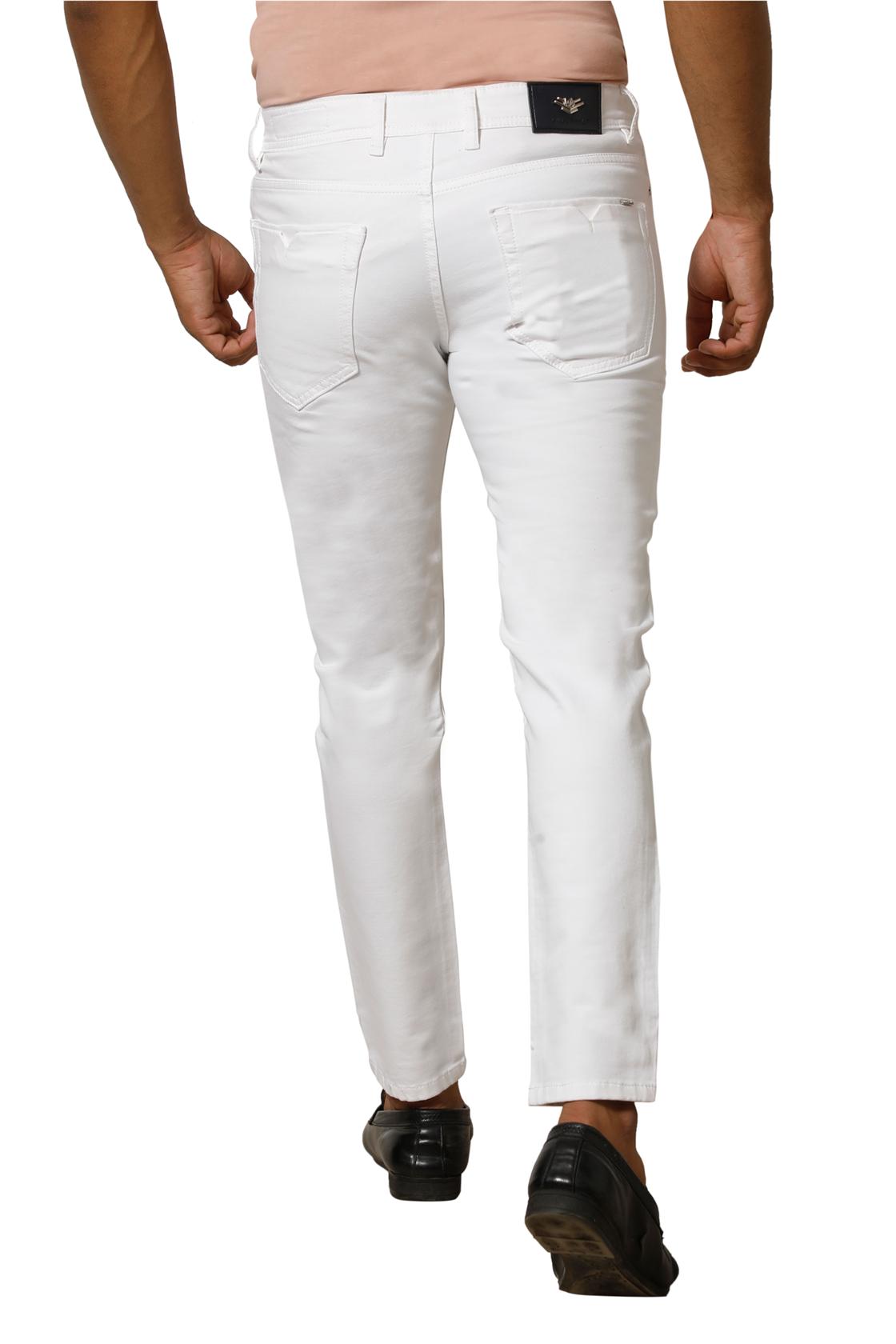 Slim Fit White Jeans - Back View