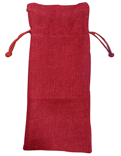 Red Jute Wine Bottle Bag