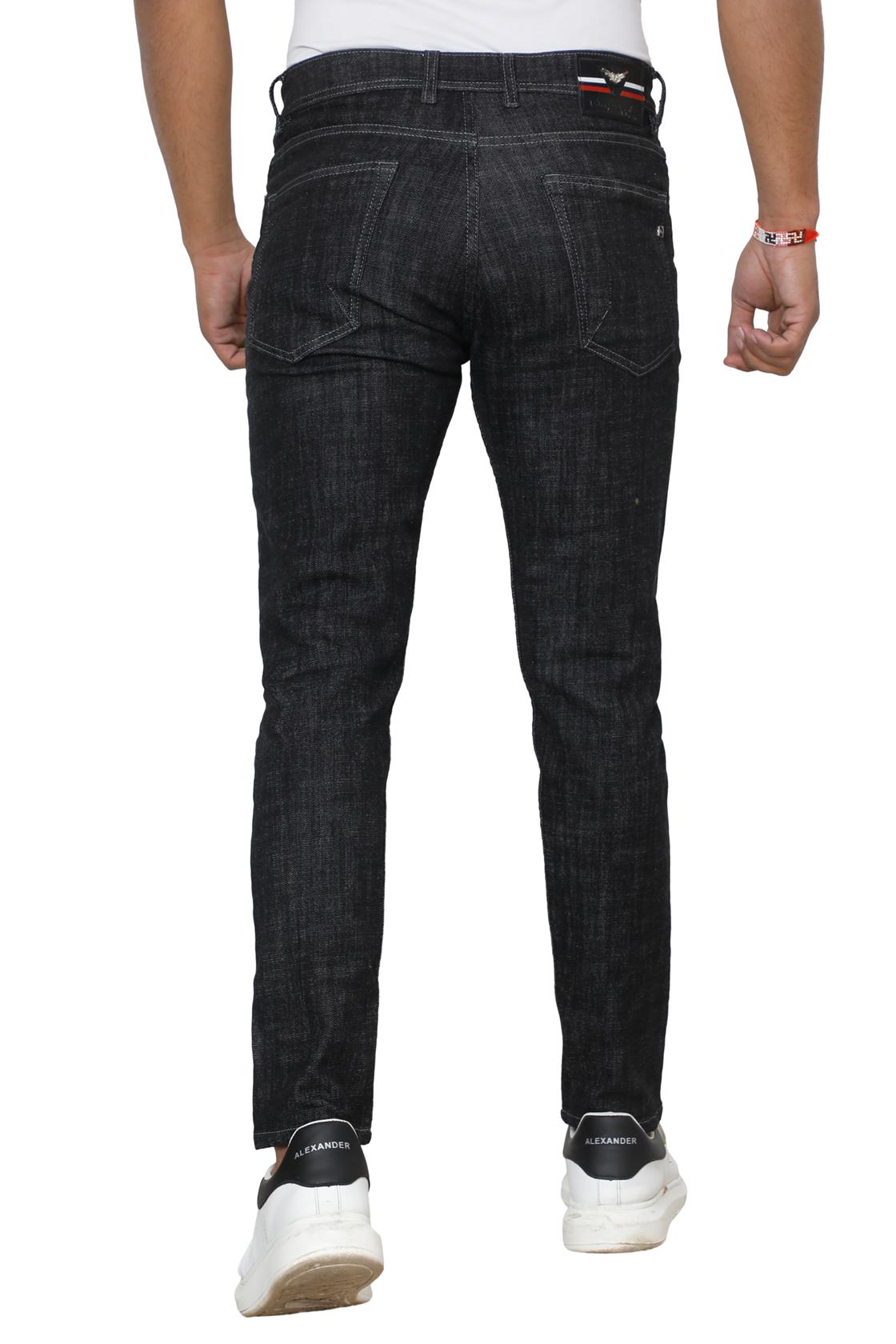 Slim Fit Raw Black Jeans-back view