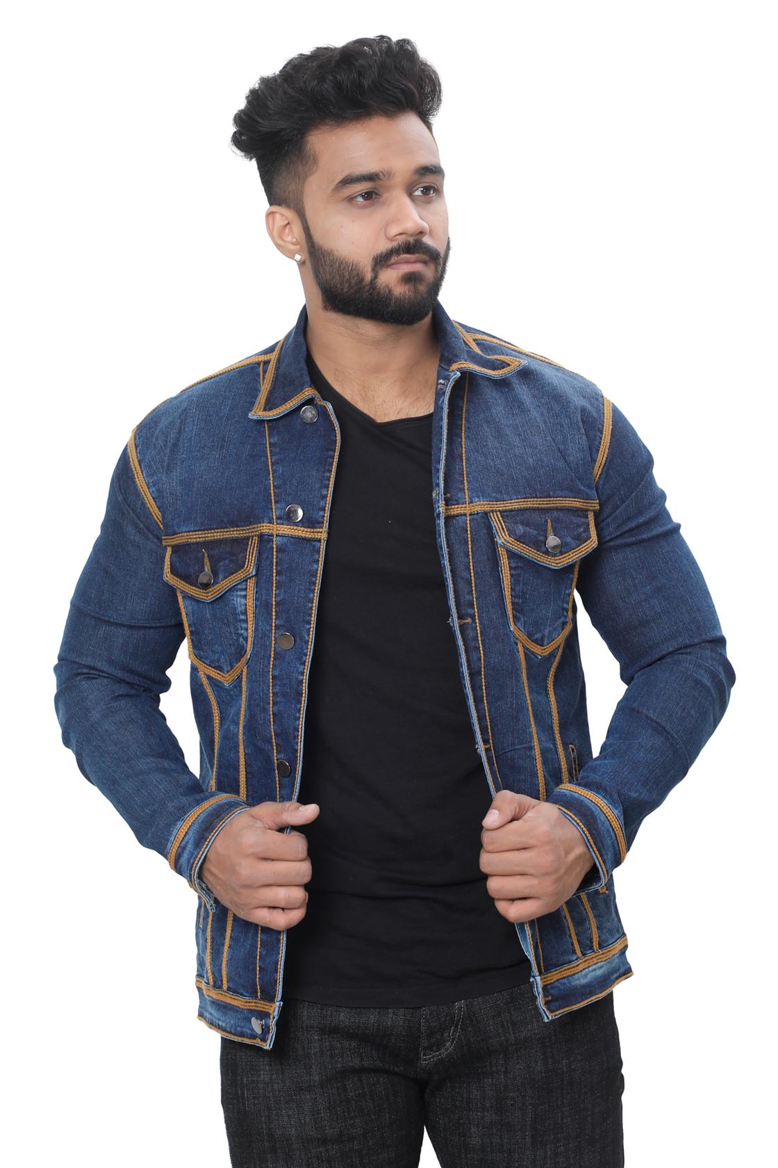 Full Sleeve Dark Blue Casual Jackets-front view