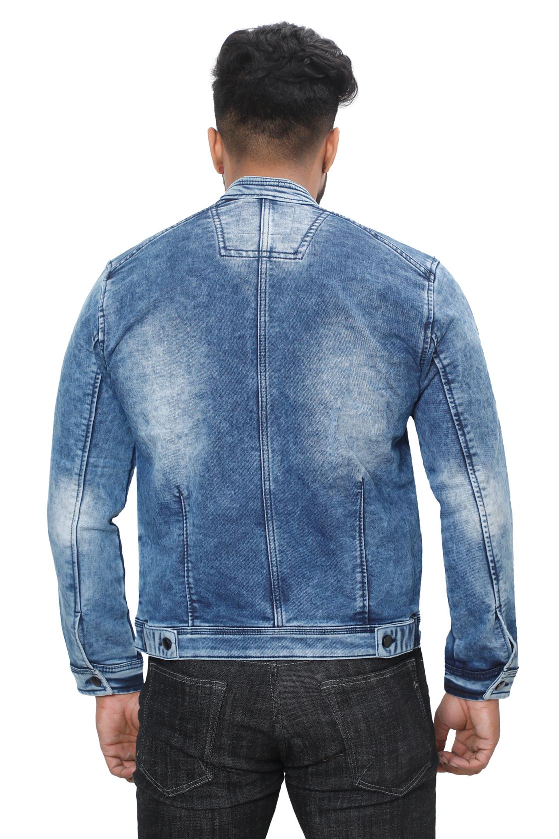 Slim Fit Light Blue Jackets-back view