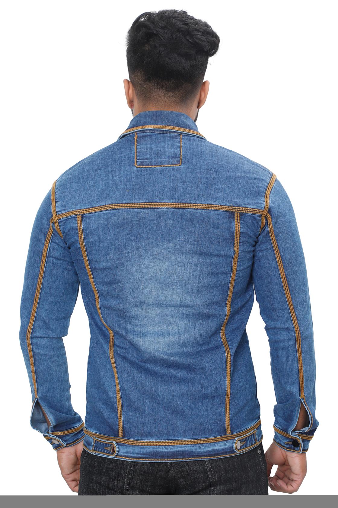 Full Sleeve Blue Shaded Jackets-back view