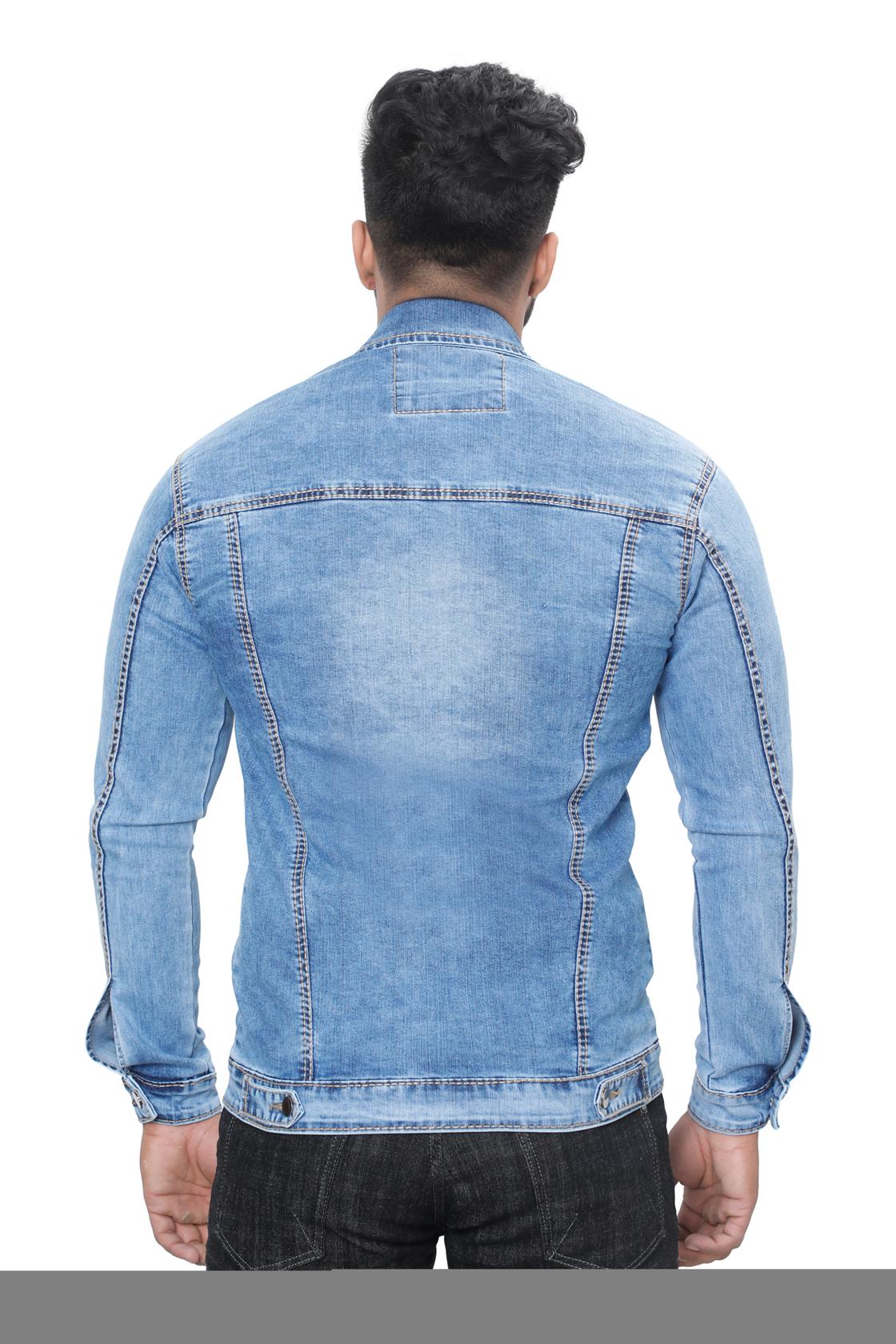 Slim Fit Light Blue Classic Jackets-back view