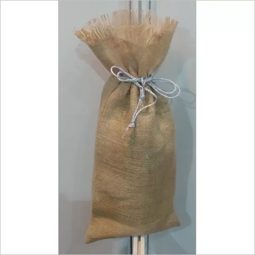 Drawstring Jute Wine Bottle Bag