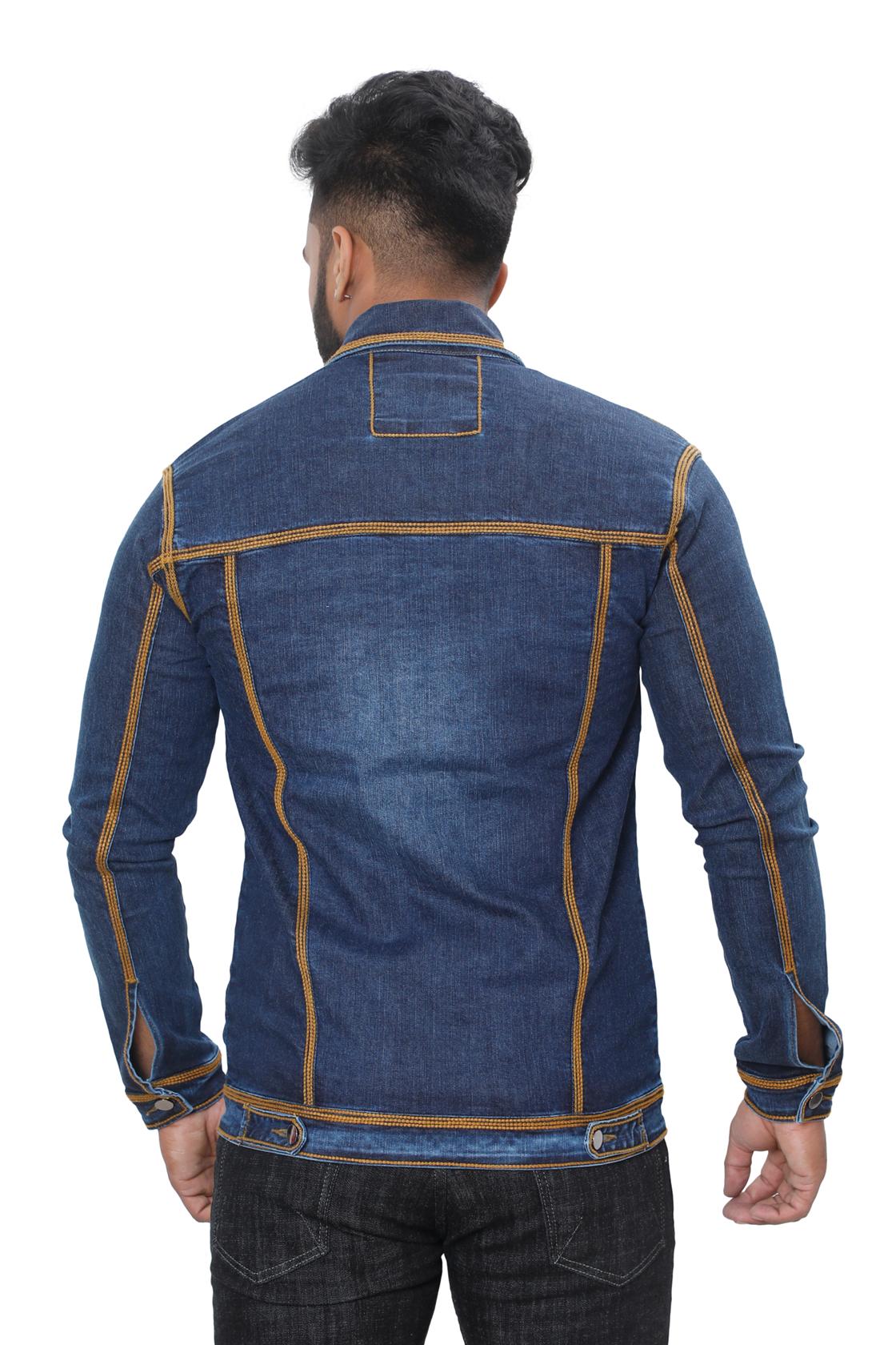 Full Sleeve Dark Blue Casual Jackets-back view